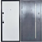 Двері брон. 860*90 метал/МДФ накл. ліві вулиця Сміла антік срібло / білий мат