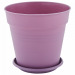 Горшок цветочный с подставкой "Глория" фиолетовый (18,5*18 см, 3,1л) Алеана