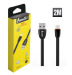 Кабель USB Avantis AC-25t 2м (плоский) (2,0А) Type-C Black