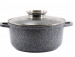 Каструля 3,2л кругла Мармур скл.кришка (антиприг.покриття, індукційне дно)