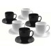 Набір чайний 12 предметів CARINE White&Black Luminarc 6шт чашок 220г+6шт блюд