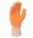 Перчатки для скользких поверхностей латексные оранжевые, основа Х/Б , ребристая, 3/4 облив 10 размер