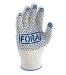 Рукавички FORA, білі, з точкою ПВХ, 10 клас ПЕ-30%/ХБ-70%, 10 розмір