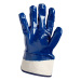 Перчатки масло-бензостойкие нитриловые синие, основа Х/Б и интерлок, манжет крага, гладкие, полные облив 10 размер