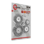 Щітка (набір 5 шт) під дриль з рифленого дроту зі стрижнем 3 мм Intertool Intertool