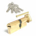 Серцевина Apecs M 80(35/45)-Z-C-G барашок золото 5 лазер. ключів