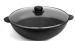 Пательня D 300 чавунна WOK (з двома литими ручками, скляна кришка, 4,7л, h-10см) Brizoll