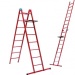 Стремянка-лестница двухсторонняя универсальная 2*8 ступ. (2,15м - 4,74м) + грузовой столик (до 40 кг)