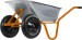 Тачка строительная двухколесная 100 л/200 кг Limex оцинкованная, колесо на подшипнике, рама сборная оранжевая/черная (3,5*8,0)