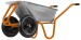 Тачка строительная двухколесная 100 л/230 кг Limex оцинкованная, колесо на подшипнике, рама сборная оранжевая (3,5*8,0)
