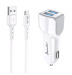Зарядний пристрій автомобільний Avantis A910 2,4A (2 USB port) + Micro cable White