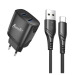 Зарядное устройство сетевое Avantis A811 2,4A, 2USB+ Type-C cable Black